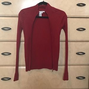 Vintage CAbi silk cotton blend stretch Sweater small red